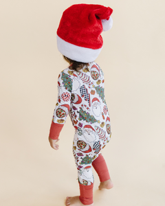 Bamboo Zip Romper | Retro Christmas