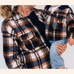 Navy Copper Plaid Flannel - Infant