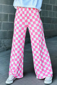 Checker High Waist Pants