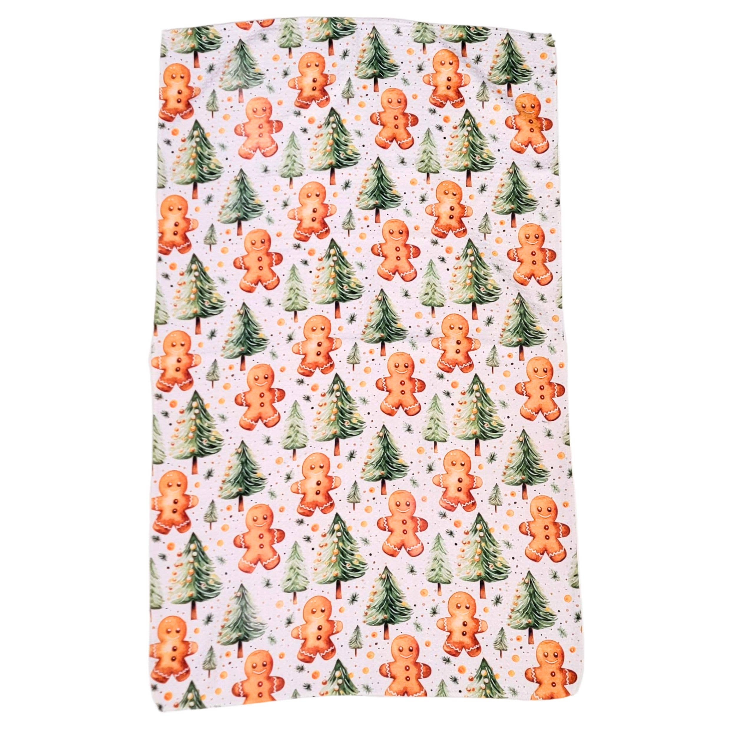 Gingerbread Man With Christmas Tea Towel