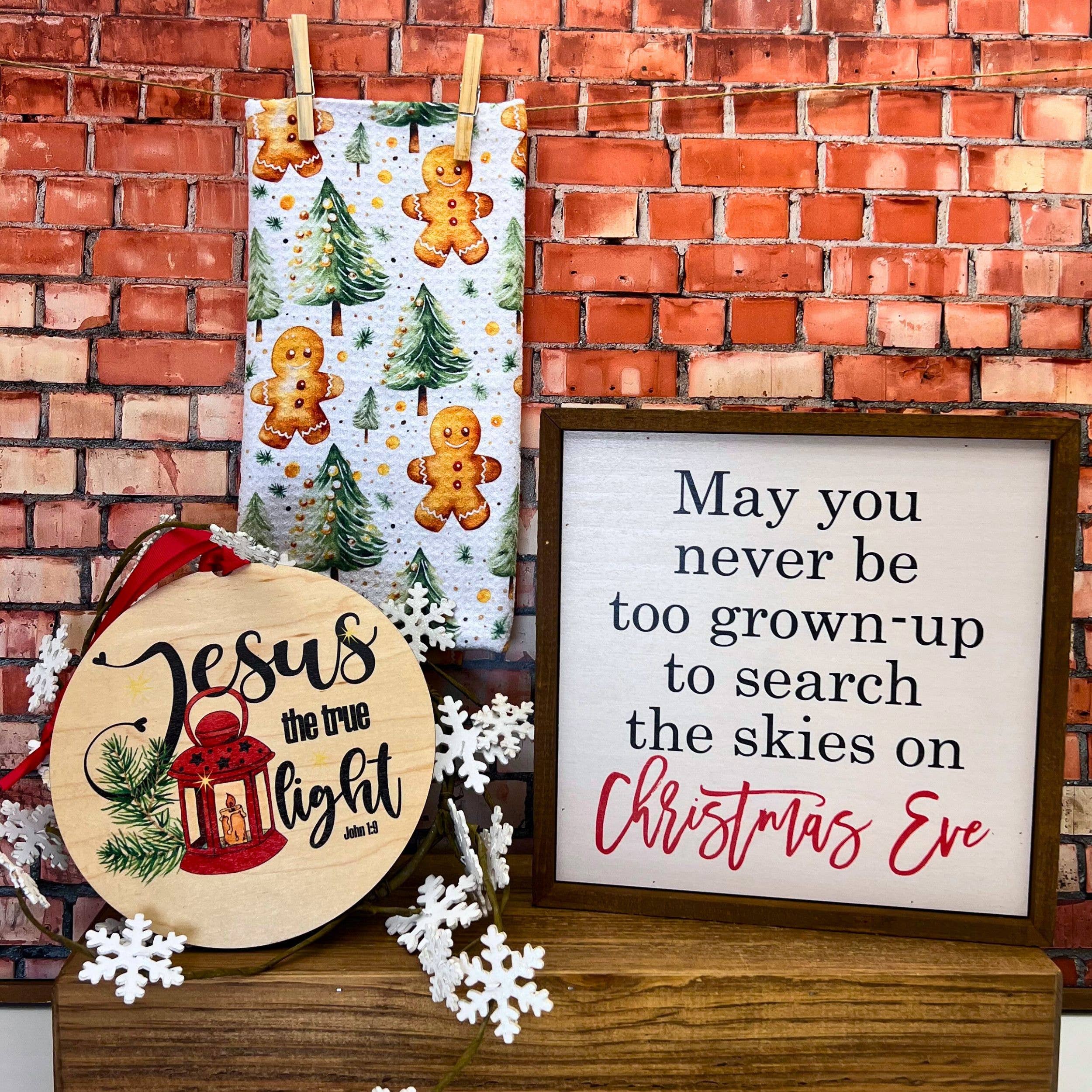 Gingerbread Man With Christmas Tea Towel