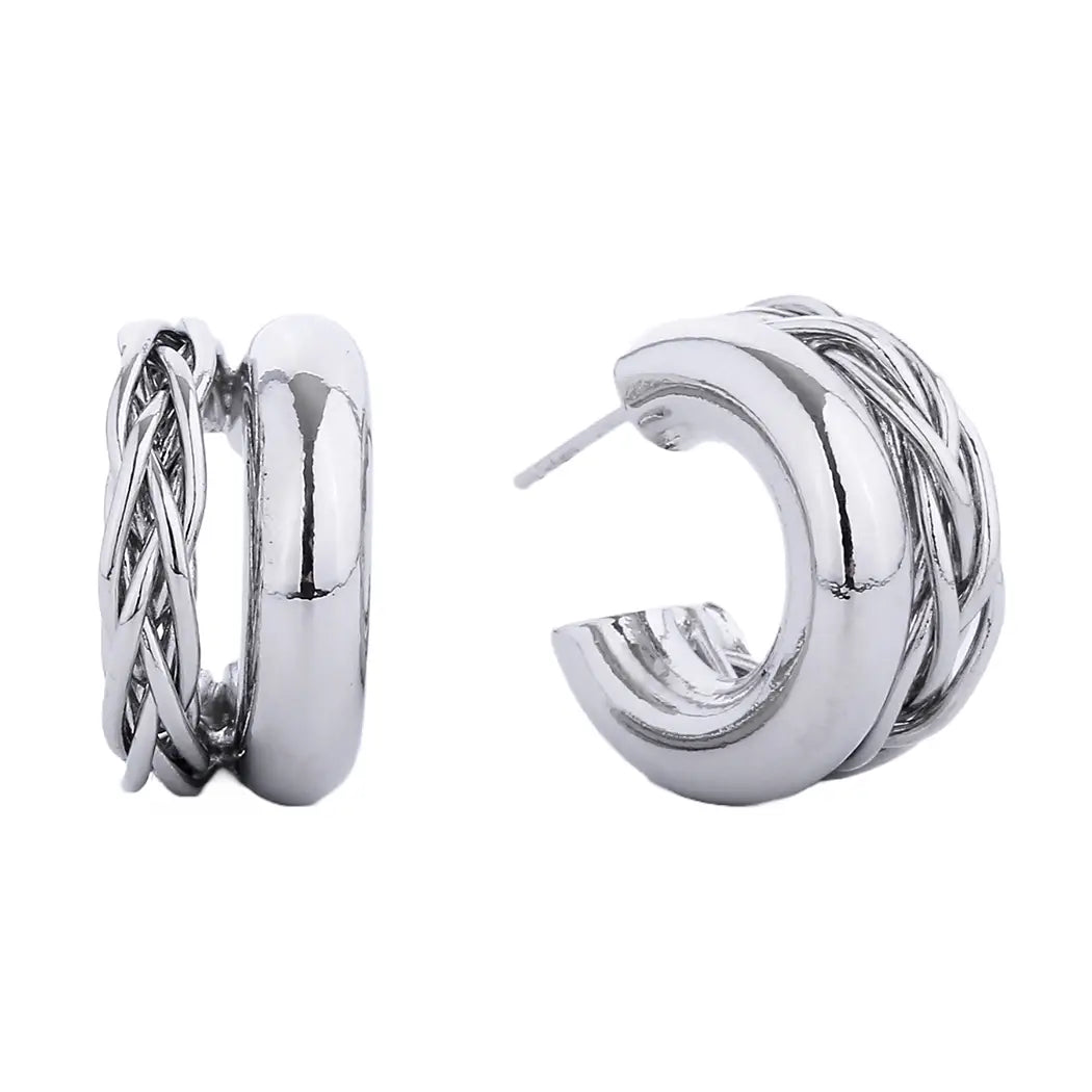 Braided Double Hoop Earrings