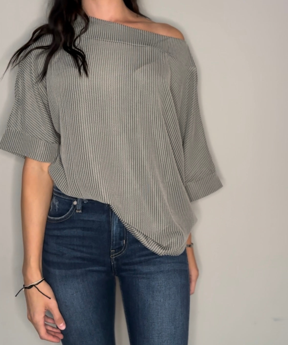 Corded Batwing Top