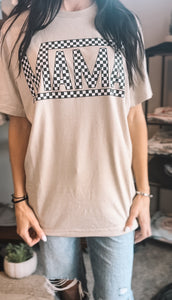 Checkered Mama Tee