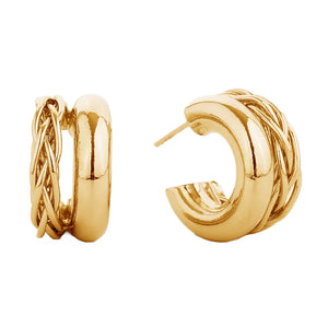 Braided Double Hoop Earrings
