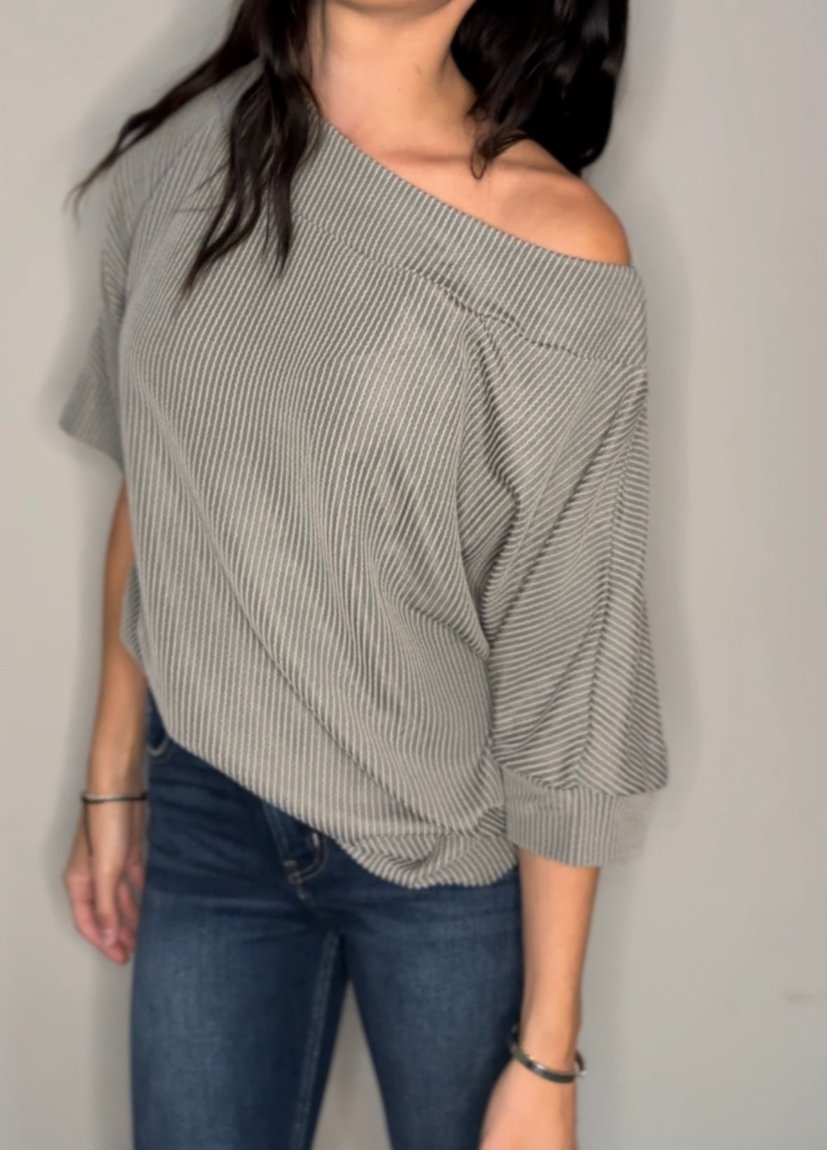 Corded Batwing Top