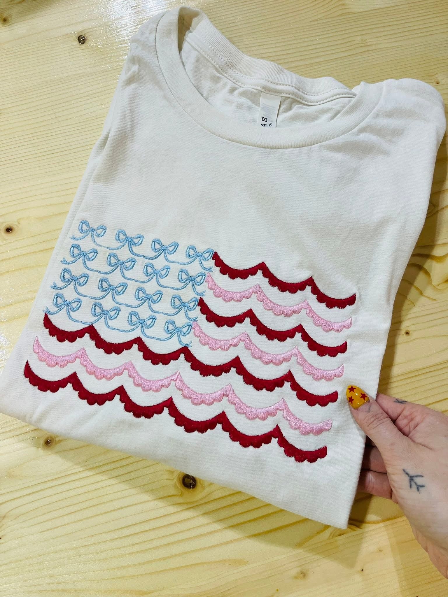PREORDER Embroidered Coquette American Flag