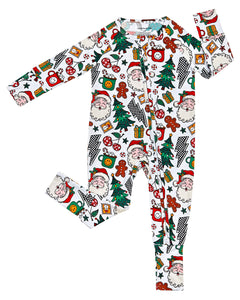 Bamboo Zip Romper | Christmas Vibes