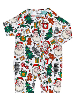 Bamboo Zip Romper | Christmas Vibes