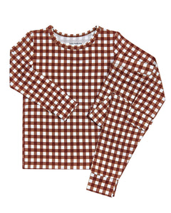Bamboo Two Piece Set | Chocolate Gingham