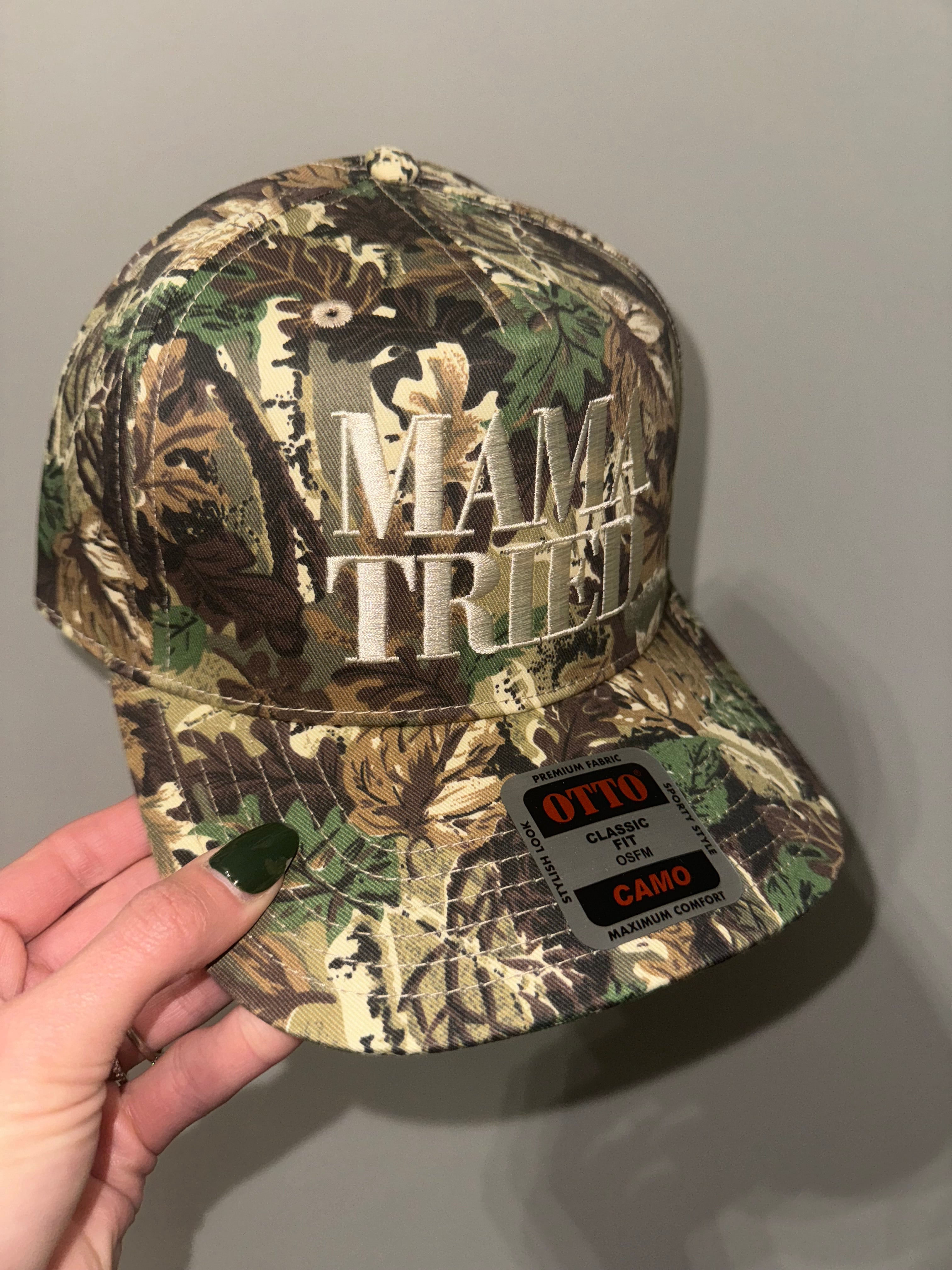 MAMA TRIED Camo Trucker Hat