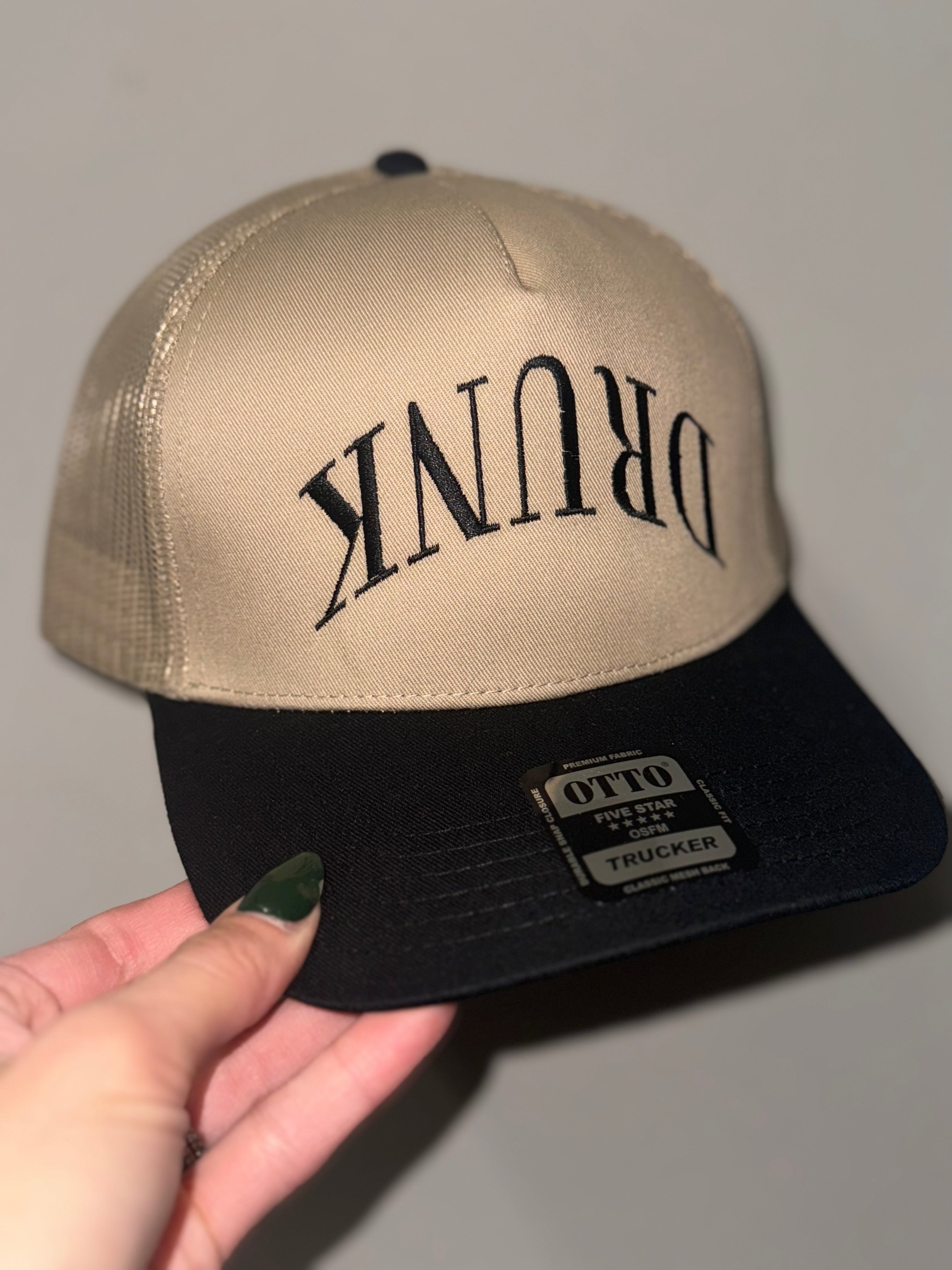 Drunk Embroidered Trucker Hat