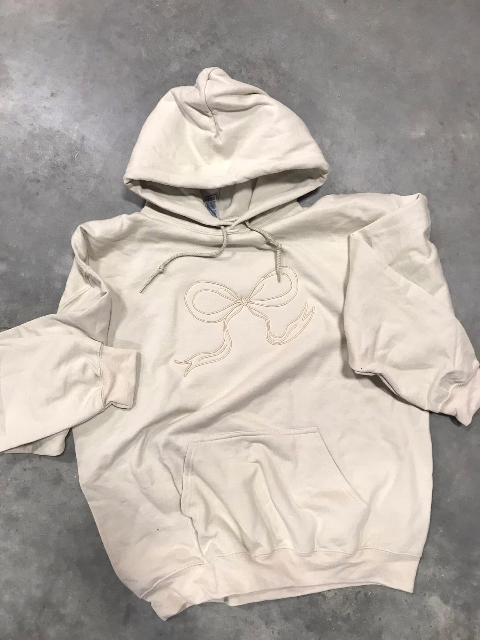 Embroidered Bow Hoodie