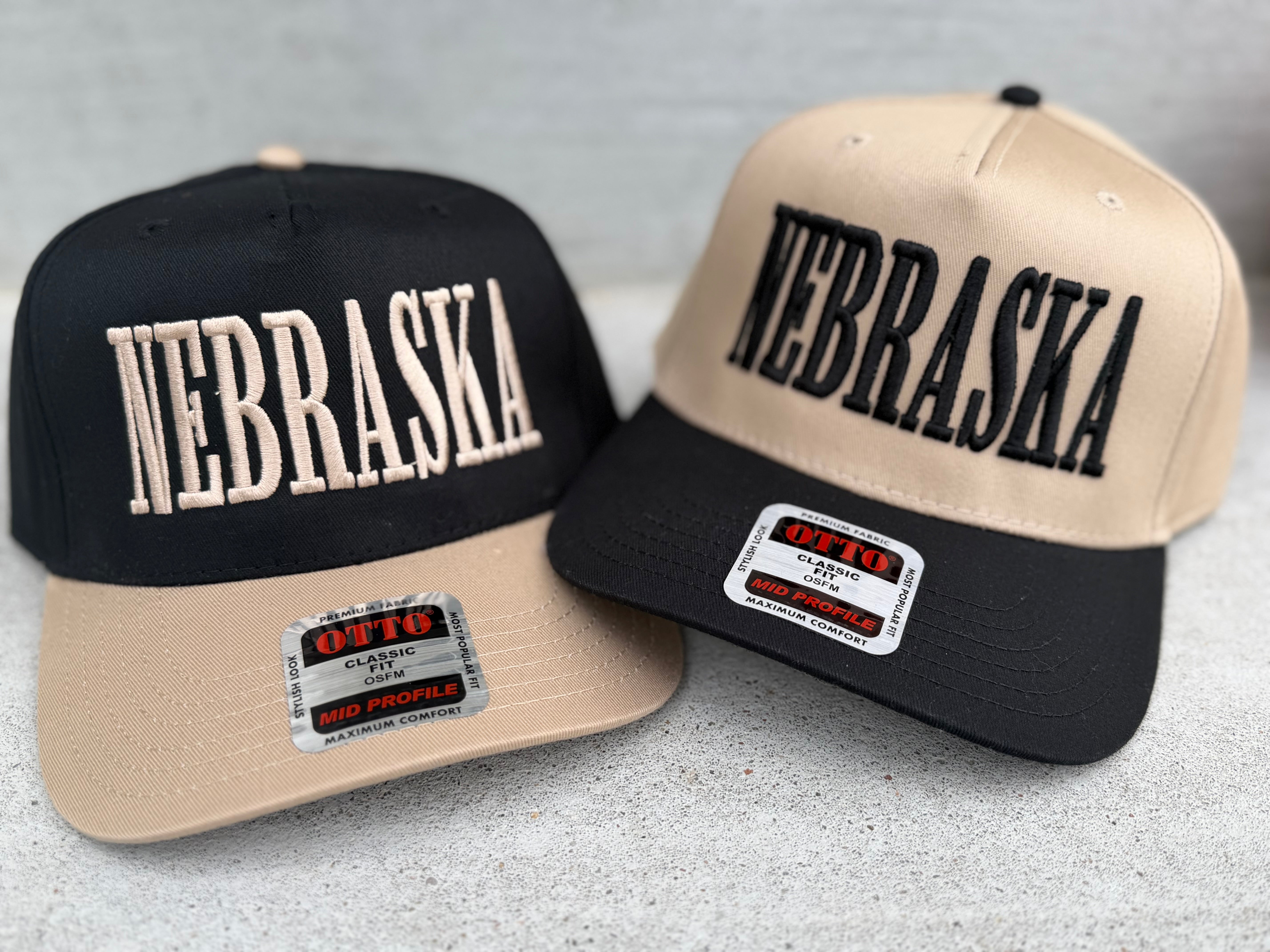 Nebraska Puff Embroidered Trucker Hat