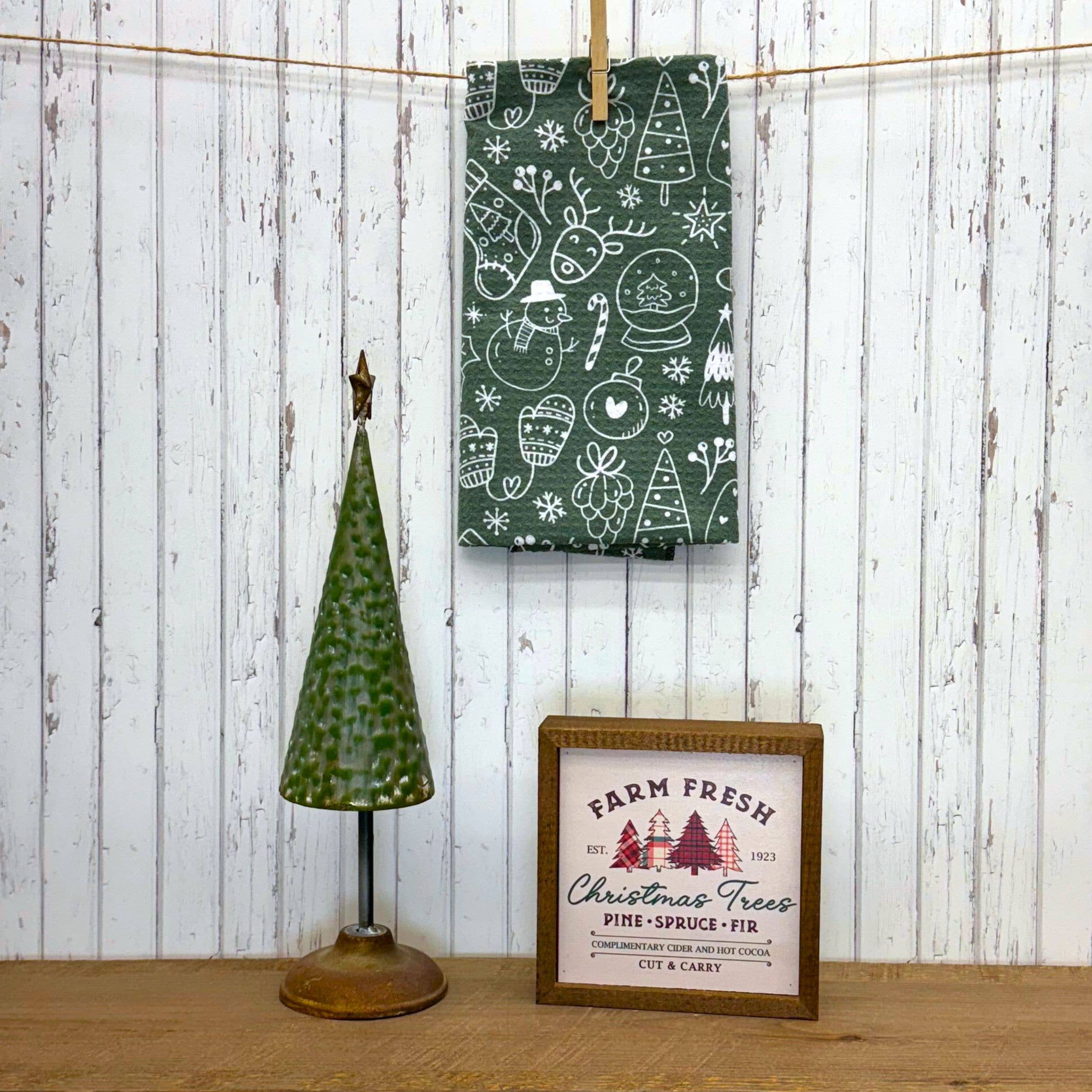 Christmas Collage - Holiday Waffle Tea Towel