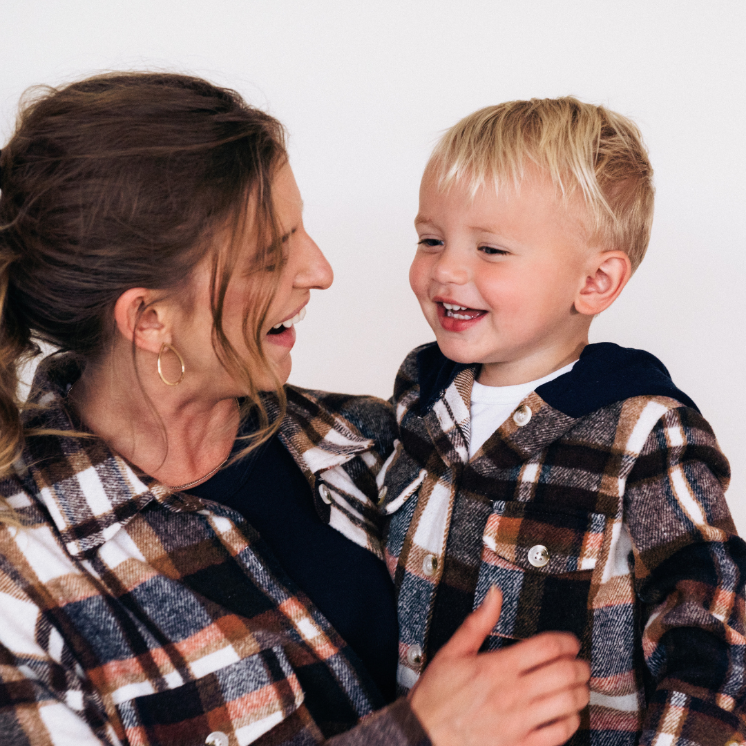 Navy Copper Plaid Flannel - Infant