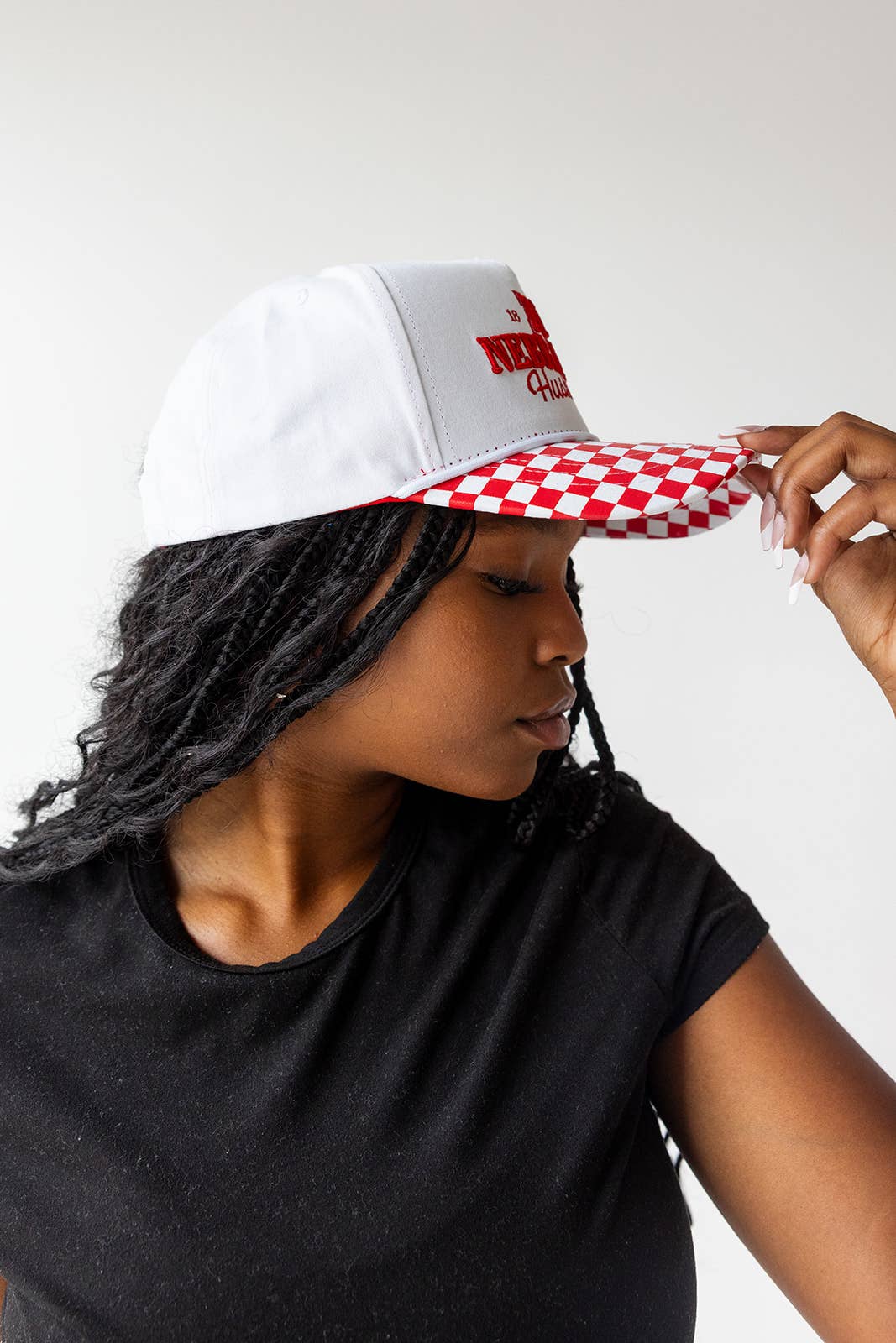 Nebraska Checkered Canvas Trucker Hat