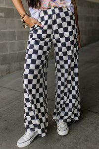 Checker High Waist Pants