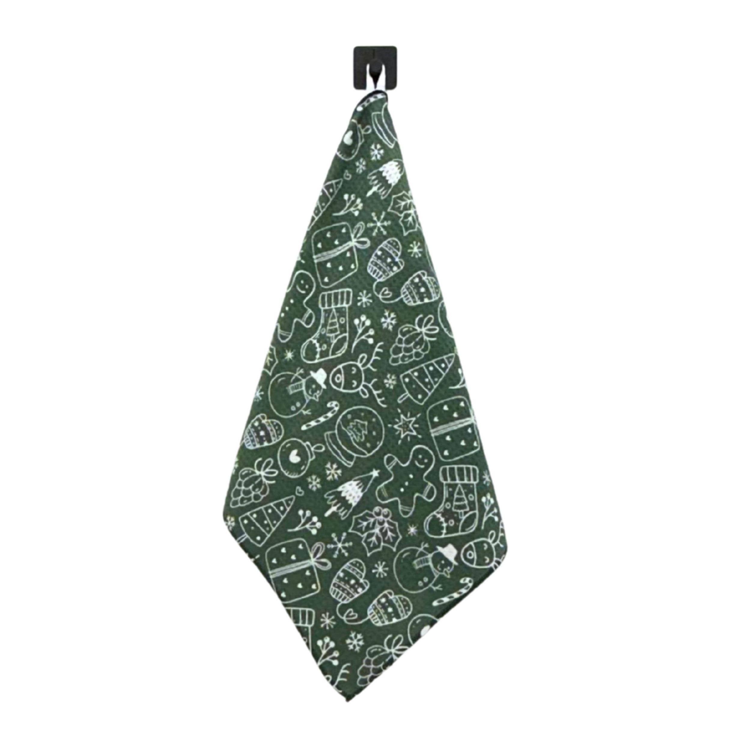 Christmas Collage - Holiday Waffle Tea Towel