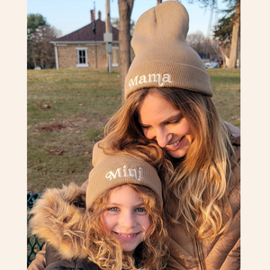 Matching Mommy & Me Beanies- Tan