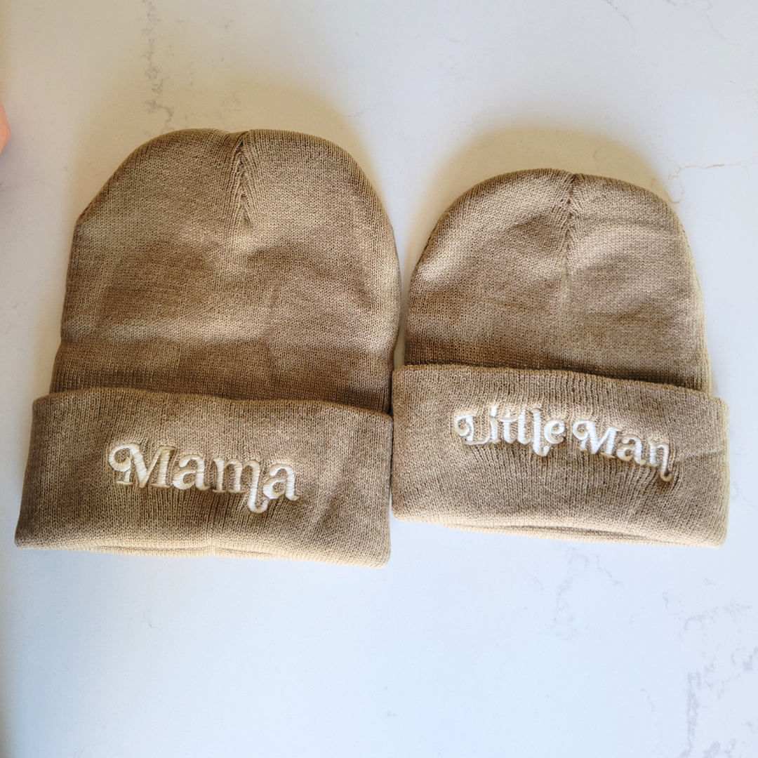 Matching Mommy & Me Beanies- Tan