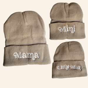 Matching Mommy & Me Beanies- Tan